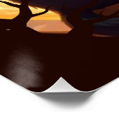 Halloween Cat Modern Poster (Ecke)