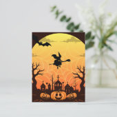 Halloween Cat Modern Postkarte (Stehend Vorderseite)