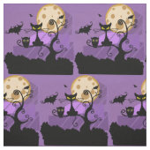 Halloween Cat & Moon Combed Baumwollstoff Stoff (Muster)