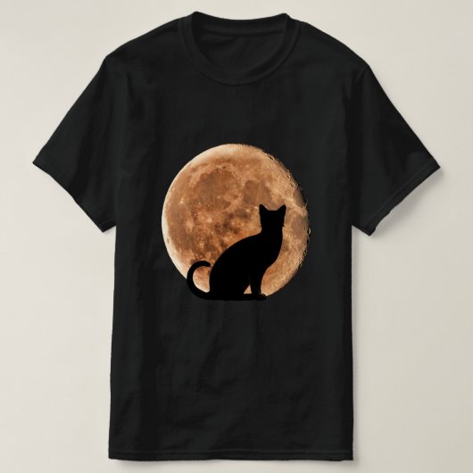 Halloween Cat Moon T-Shirt (Design vorne)