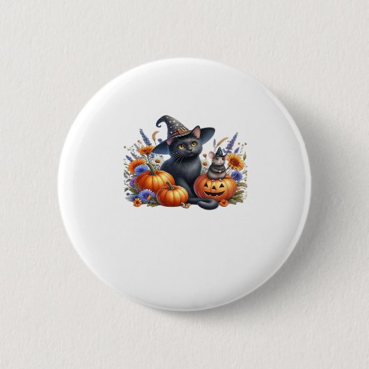 Halloween Cat Mouse Pumpkins T - Shirt Essential T Button (Vorderseite)