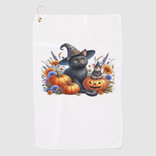 Halloween Cat Mouse Pumpkins T - Shirt Essential T Golfhandtuch (Vorderseite)
