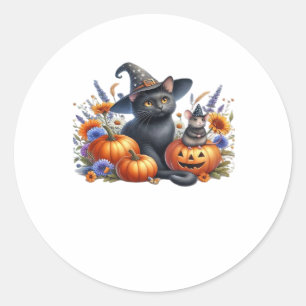 Halloween Cat Mouse Pumpkins T - Shirt Essential T Runder Aufkleber