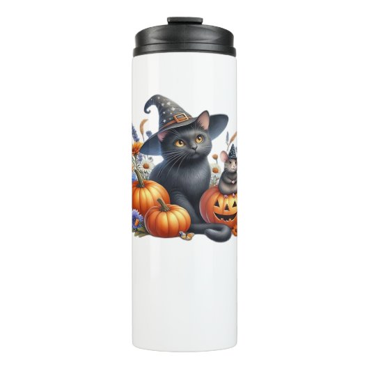 Halloween Cat Mouse Pumpkins T - Shirt Essential T Thermosbecher (Vorderseite)