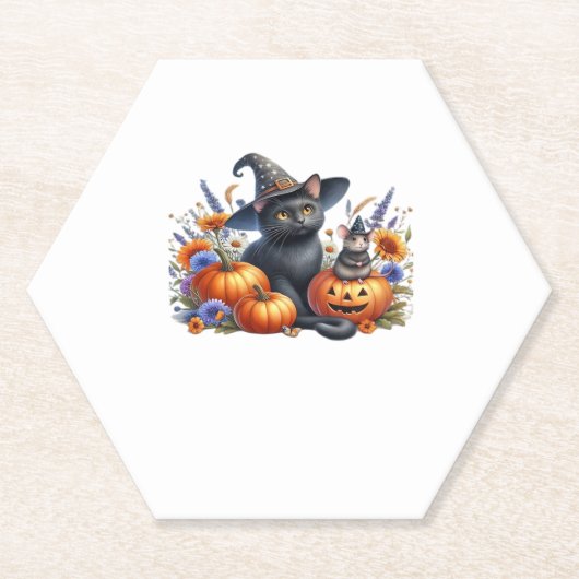 Halloween Cat Mouse Pumpkins T - Shirt Essential T Untersetzer (Vorderseite)