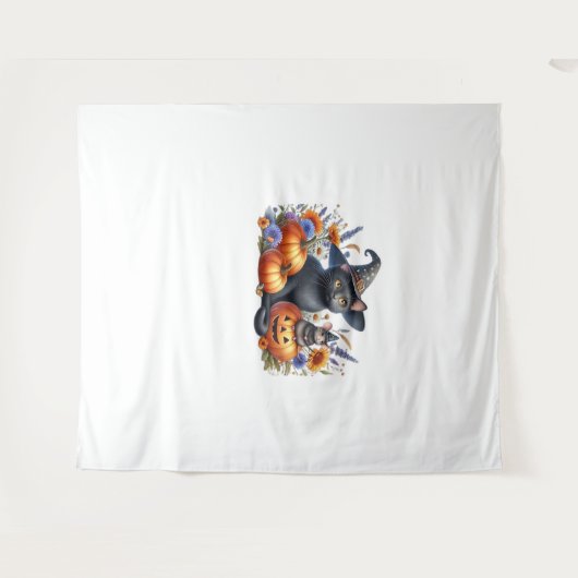 Halloween Cat Mouse Pumpkins T - Shirt Essential T Wandteppich (Vorderseite (Horizontal))