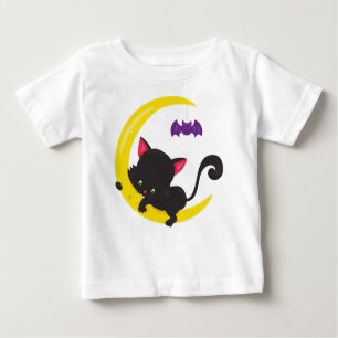 Halloween Cat, Niedliche Katze, Schwarze Katze, Mo Baby T-shirt