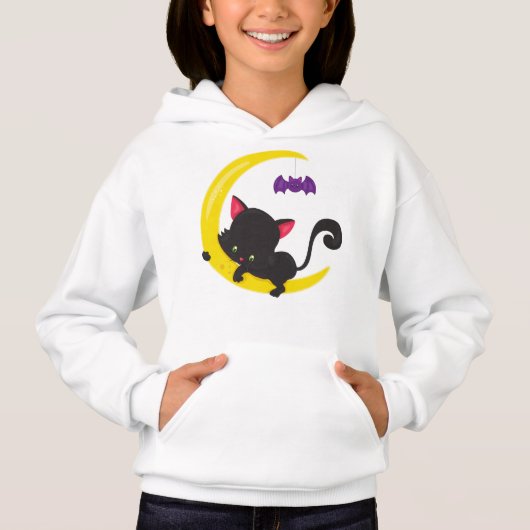 Halloween Cat, Niedliche Katze, Schwarze Katze, Mo Hoodie (Vorderseite)