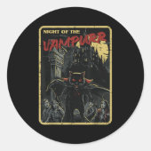 Halloween Cat Night of Vampurr Vampire Kostüme Män Runder Aufkleber (Vorderseite)