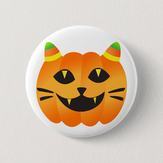 Halloween Cat-o' Lantern Button (Vorderseite)