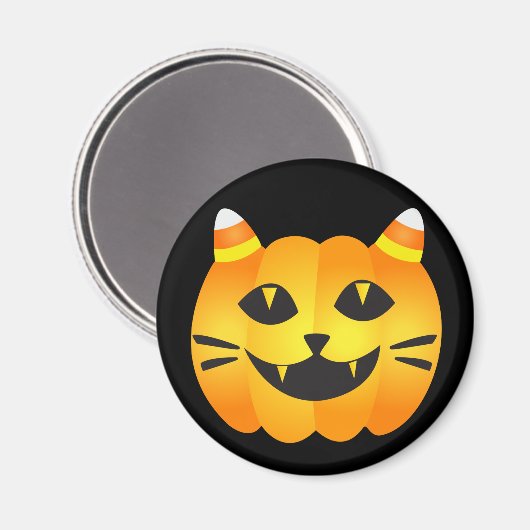 Halloween Cat-o' Lantern Magnet (Vorderseite/Rückseite)
