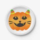 Halloween Cat-o' Lantern Pappteller (Vorderseite)