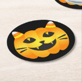 Halloween Cat-o' Lantern Runder Pappuntersetzer (Angewinkelt)
