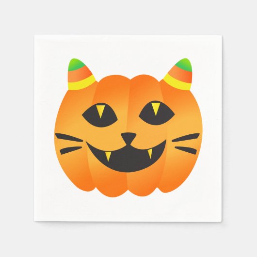 Halloween Cat-o' Lantern Serviette (Vorderseite)
