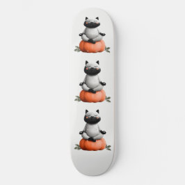 Halloween Cat on Pumpkin Design Skateboard