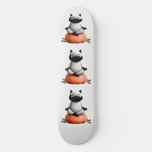 Halloween Cat on Pumpkin Design Skateboard (Vorderseite)