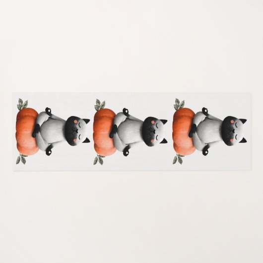 Halloween Cat on Pumpkin Design Yogamatte (Rückseite (Horizontal))