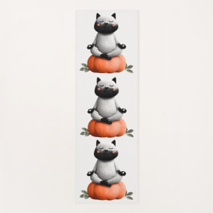 Halloween Cat on Pumpkin Design Yogamatte