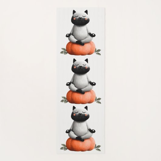 Halloween Cat on Pumpkin Design Yogamatte (Rückseite)