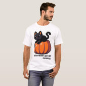 Halloween Cat on Pumpkin T-Shirt (Vorne ganz)