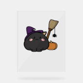 Halloween Cat Oversifizierter T - Shirt Acrylschild (Vorderseite)