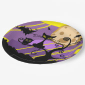 Halloween Cat & Owl Paper Plate Pappteller (Schrägansicht)