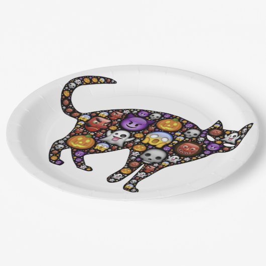 HALLOWEEN CAT PAPPTELLER (Schrägansicht)