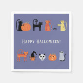 Halloween Cat Party Serviette (Vorderseite)