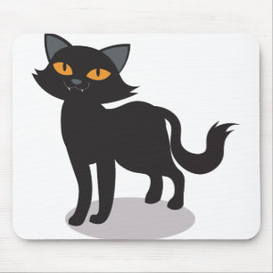 Halloween Cat Pet Black Cat Kitten Animal Feline Mousepad