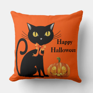 Halloween Cat Pillow Kissen