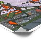 "Halloween Cat & Pocket"-Print Poster (Ecke)