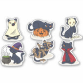 HALLOWEEN CAT POSES VECTOR SET  AUFKLEBER (Vorderseite)
