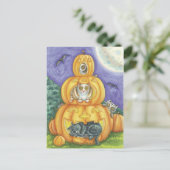 Halloween Cat Postcard Postkarte (Stehend Vorderseite)