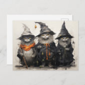 Halloween Cat Postkarte (Vorne/Hinten)