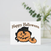 Halloween Cat Postkarte (Stehend Vorderseite)