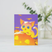 Halloween Cat Postkarte (Stehend Vorderseite)