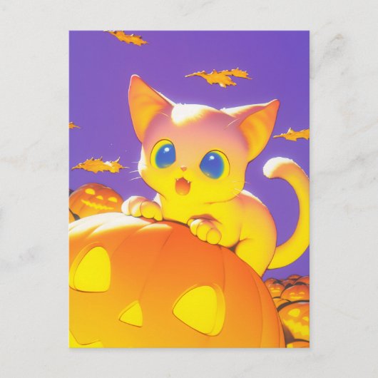 Halloween Cat Postkarte (Vorderseite)