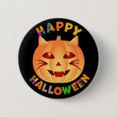 Halloween Cat Pumpkin Button (Vorderseite)