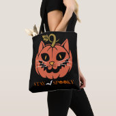 Halloween Cat Pumpkin Face, Pumpkin Face Halloween Tasche (Von Nahem)