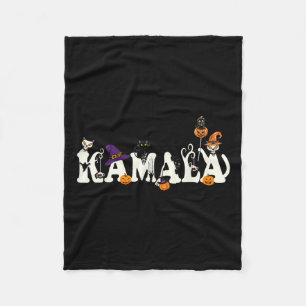 Halloween Cat Pumpkin Hexenhut Lover Kamala Haris Fleecedecke