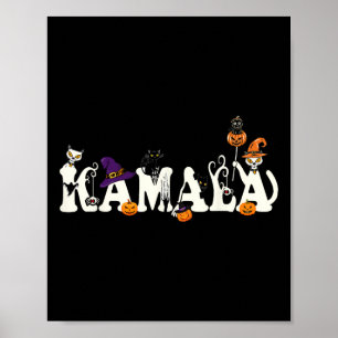 Halloween Cat Pumpkin Hexenhut Lover Kamala Haris Poster