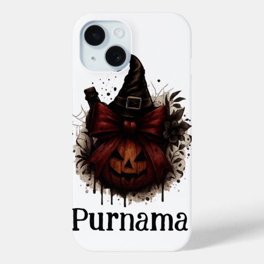 Halloween Cat Pumpkin iPhone Case - Hexchy Fall Vi (Rückseite)