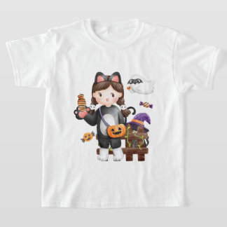 Halloween Cat Pumpkin Kinderboom T-Shirt