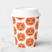 Halloween Cat Pumpkin Pappbecher (Vorderseite)