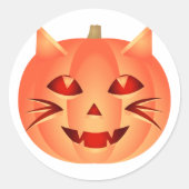 Halloween Cat Pumpkin Runder Aufkleber (Vorderseite)