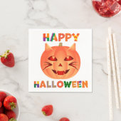 Halloween Cat Pumpkin Serviette (Beispiel)