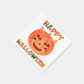 Halloween Cat Pumpkin Serviette (Ecke)