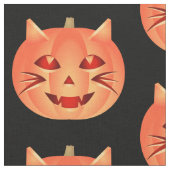Halloween Cat Pumpkin Stoff (Nahaufnahme)