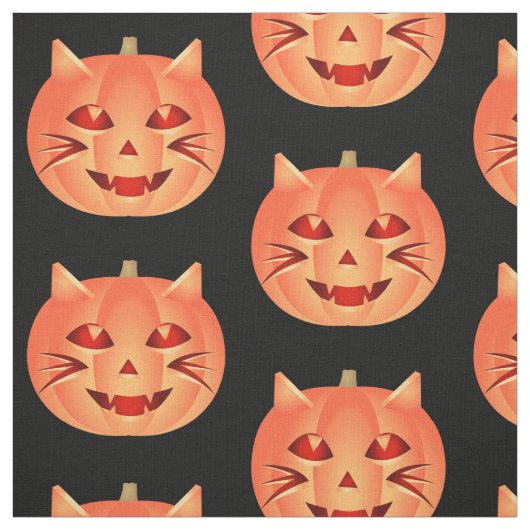 Halloween Cat Pumpkin Stoff (Muster)