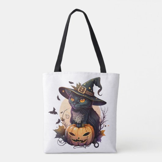 Halloween Cat & Pumpkin Tasche (Rückseite)